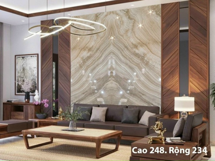 Đá marble ốp tường trong phòng khách